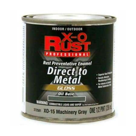 General Paint Interior/Exterior Paint, Gloss, Oil Base, Machinery Gray, 1/2 pt 372581